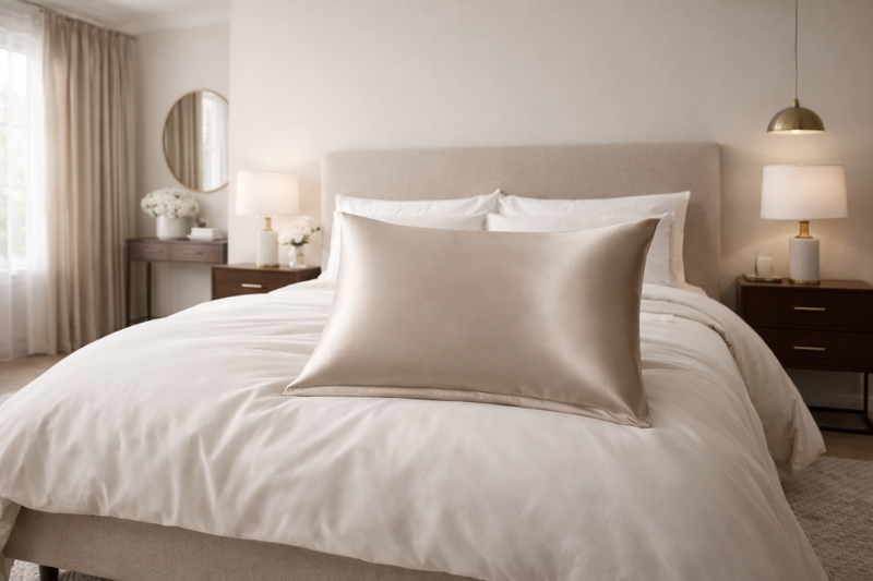 ANYHOUZ Pillowcase 50x75cm Coffee Natural Mulberry Silk For Comfortable And Relaxing Home Bed