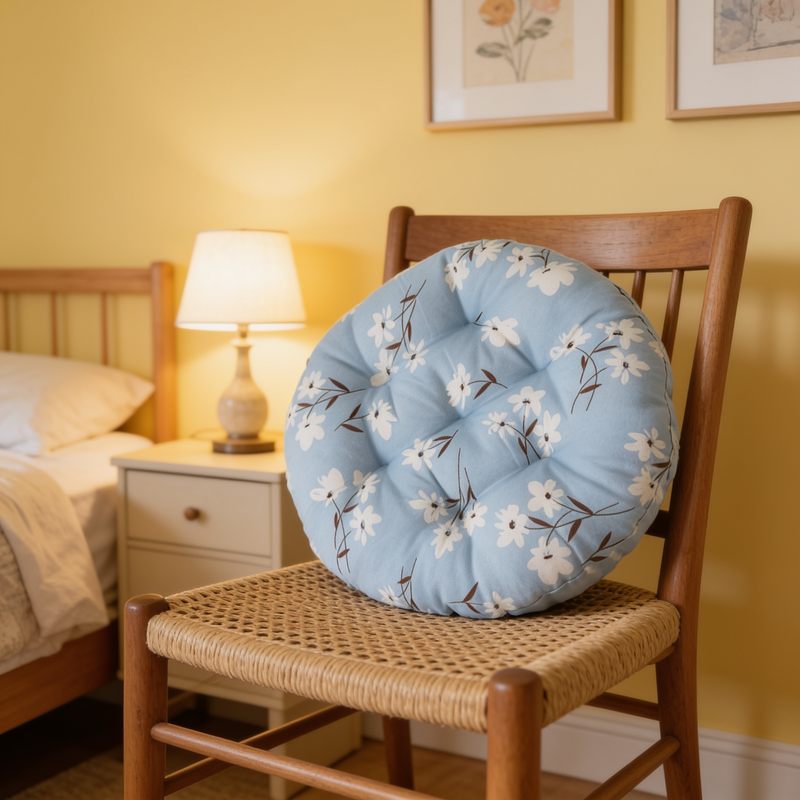 Anypillow Blue Floral Chair Pad – Soft Seat Cushion