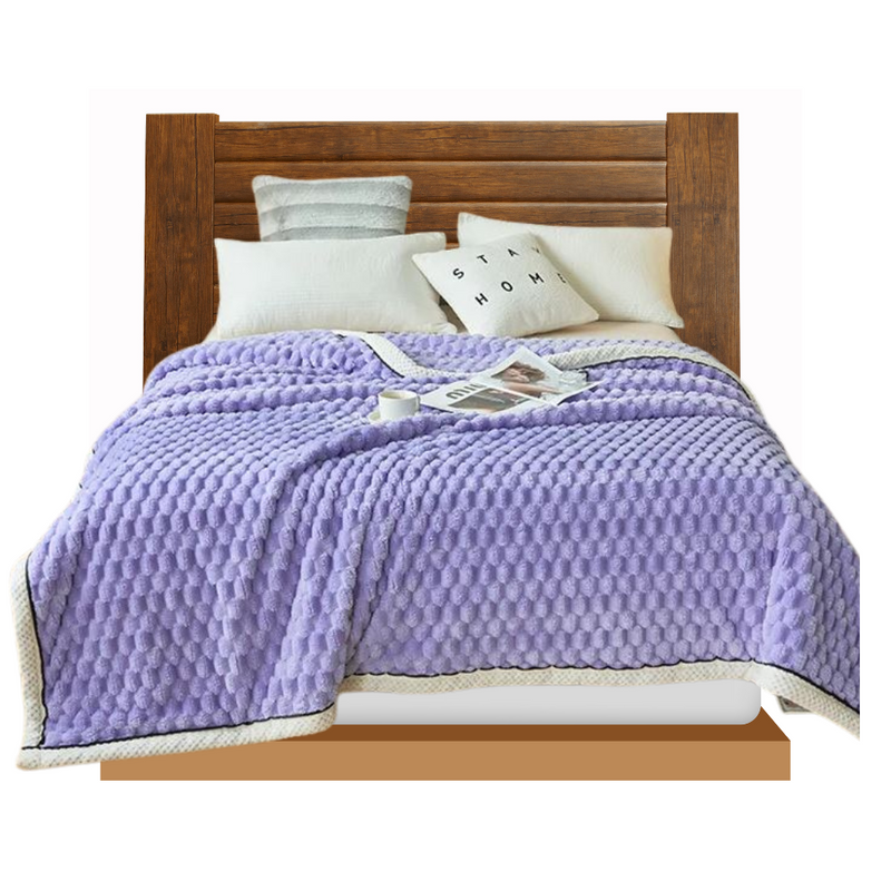 Anycozy Purple Velvet Soft Fluffy Warm Throw Blanket