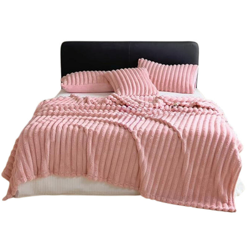 Anycozy Pink Velvet Fluffy Coral Fleece Warm Sofa Blanket