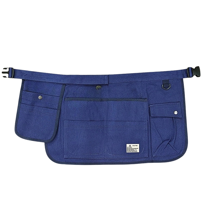 Anypron Blue Canvas Gardening Apron with Multi Tool Pockets