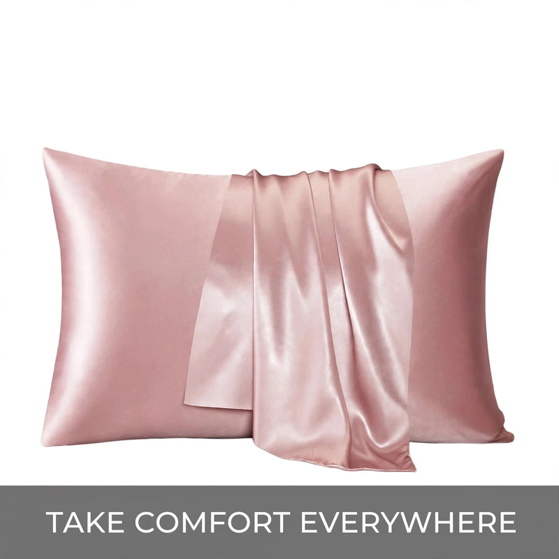 Anypillow Pink Mulberry Silk Pillowcase 50x90cm Luxury Soft Bedding