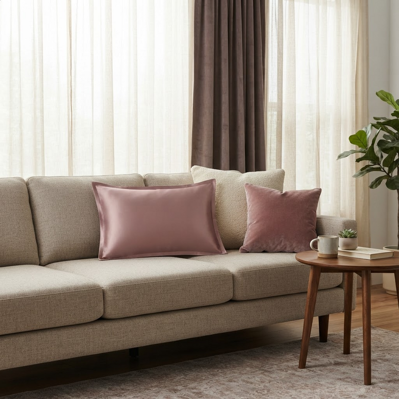 ANYHOUZ Pink Pure Silk Pillowcase 50x90cm Soft Smooth Luxury Bedding