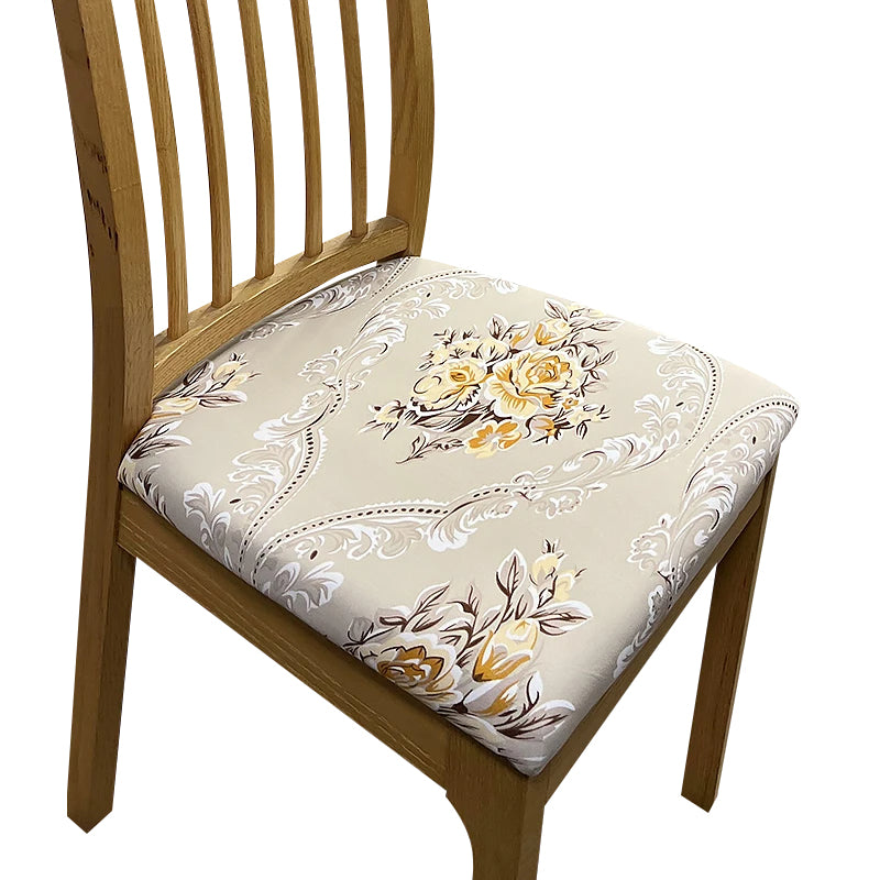 Anyseat Chair Cover Beige Floral Print Stretch Seat Cover for Home Dinning Kitchen Washable Removable