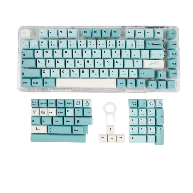 ANYMOB Keycap Keyboard Ice Blue 126 Japanese keys Personality Mechanical Switch Keys Bag Pack
