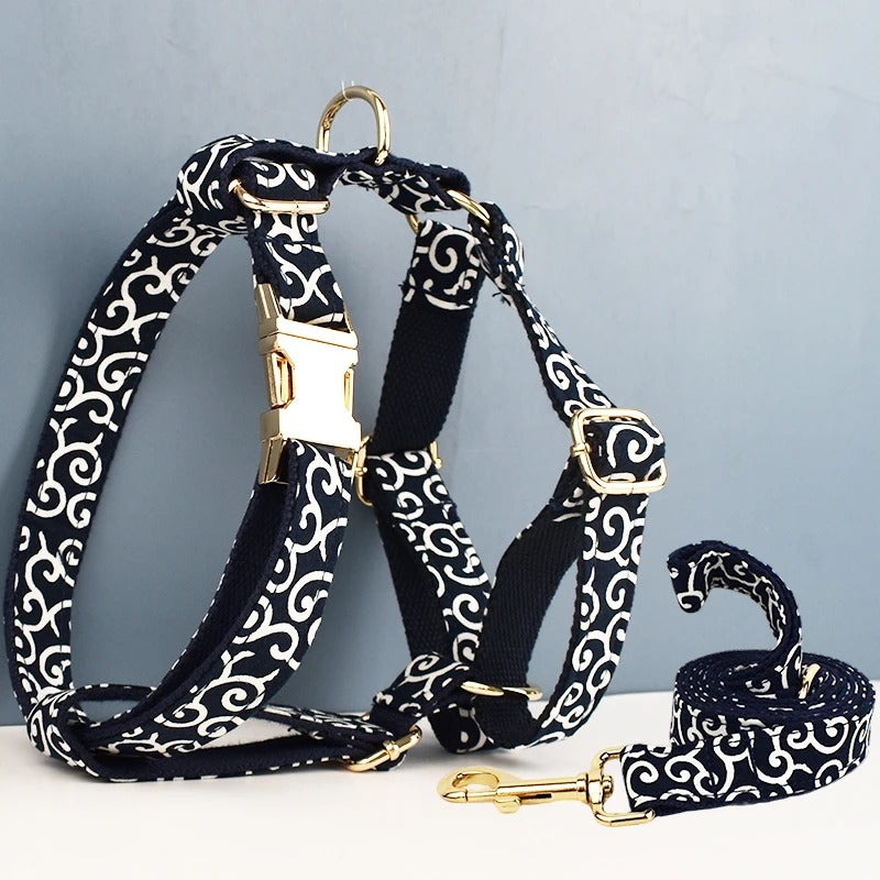 ANYWAGS Pet Harness Leash Black Spiral Style Heavy Duty DIY Metal Dog Leash