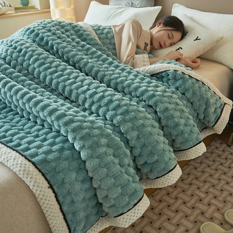 Anycozy Mint Blue Velvet Soft Fluffy Warm Throw Blanket