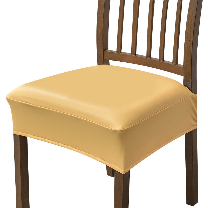 Anyseat Chair Cover Yellow PU Leather Seat Slipcover Chair Cover for Kitchen Hotel Banquet Dining Living Room