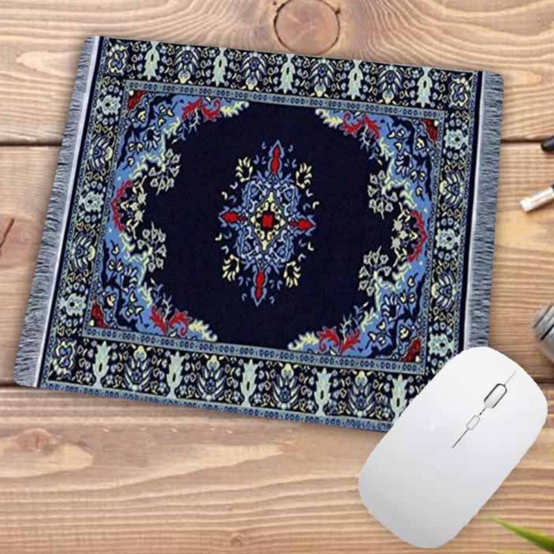 ANYMOB Mouse Pad Blue Green 22X18CM Persian Tribal Carpet Computer Office Desk Non-Slip Mat