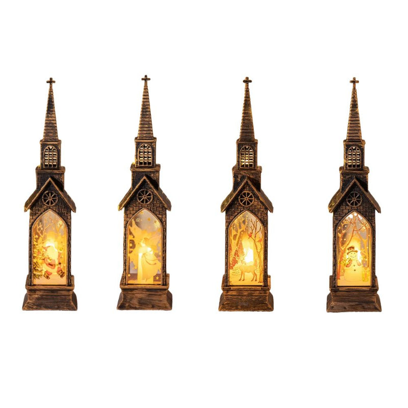 ANYDECO Christmas Desktop Lamp Glowing Lantern Light for Holiday Decor