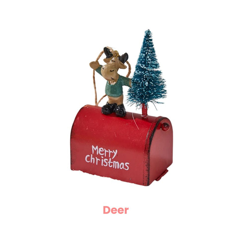 ANYDECO  Christmas Mailbox Tree Pendant Unique Holiday Letters Ornament Decorative Hanging Decor