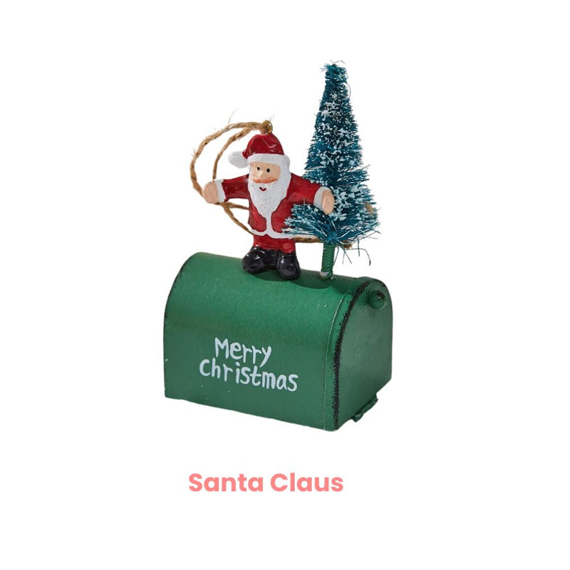 ANYDECO  Christmas Mailbox Tree Pendant Unique Holiday Letters Ornament Decorative Hanging Decor