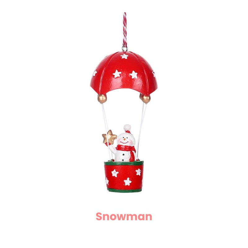 ANYDECO Christmas Mailbox Parachute Themed Ornament Unique Holiday Hanging Decor
