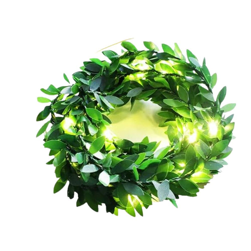 ANYDECO String Gleam Leaf Vines Green LED Artificial Hanging Lights for Party Decor