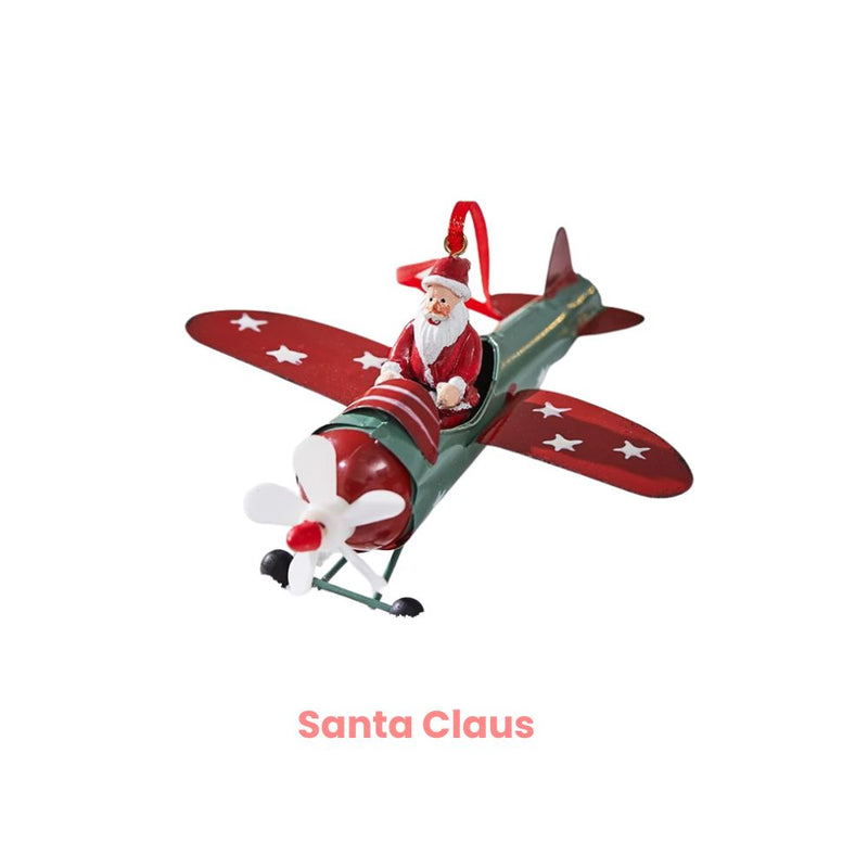 ANYDECO Christmas Mailbox Airplane Themed Ornament Unique Holiday Hanging Decor