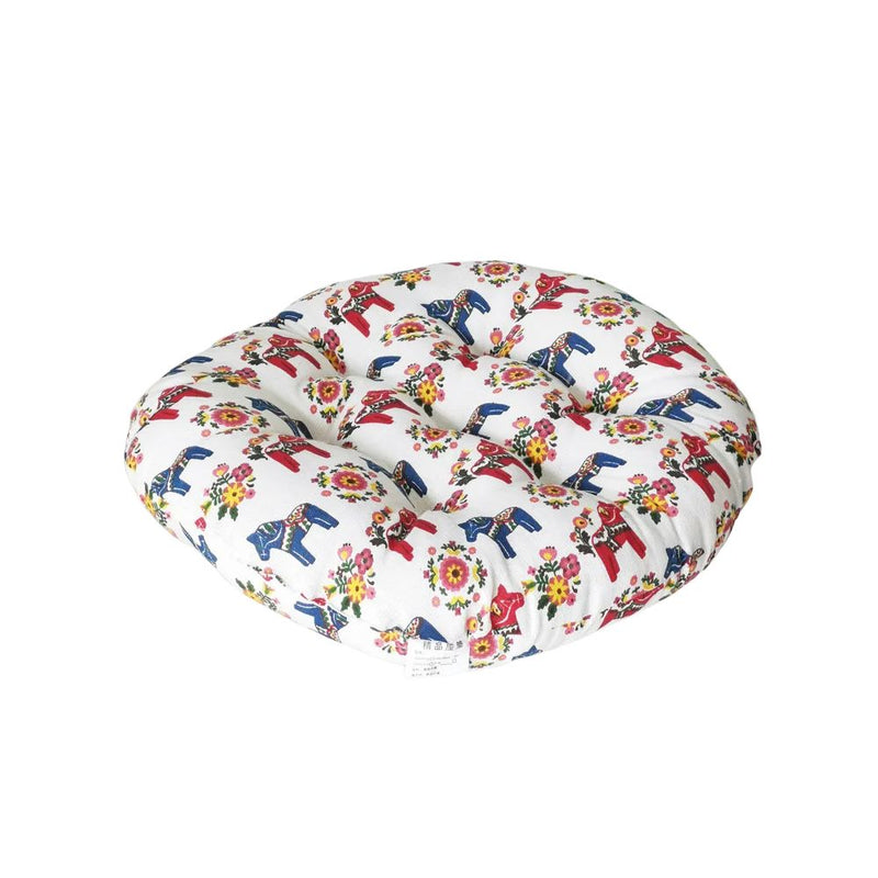 Anypillow White Chair Pad with Mixed Print Cushion