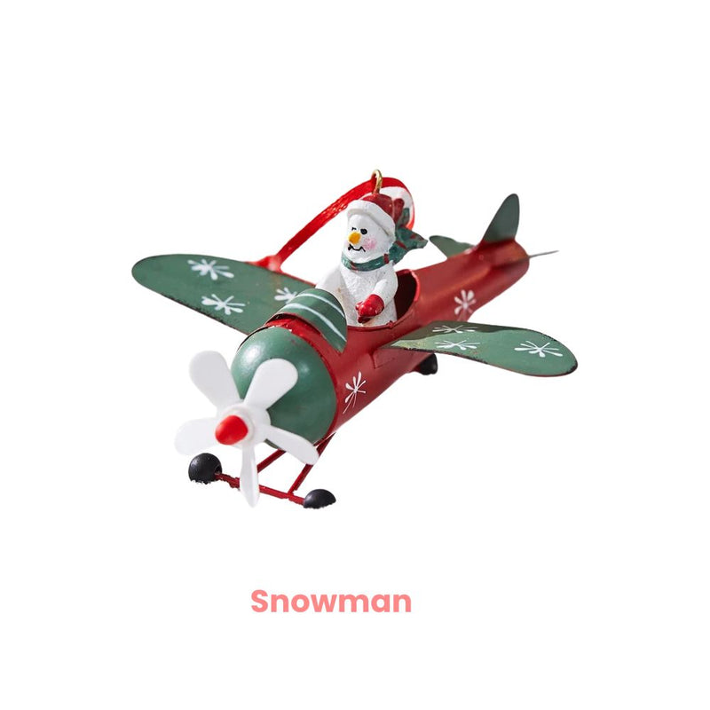 ANYDECO Christmas Mailbox Airplane Themed Ornament Unique Holiday Hanging Decor