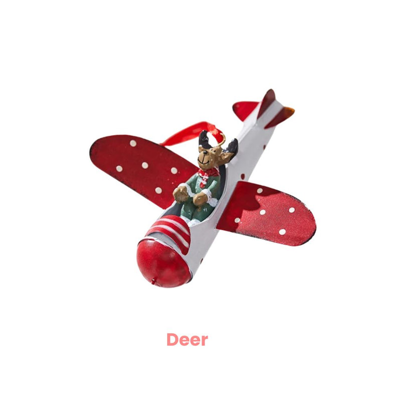 ANYDECO Christmas Mailbox Airplane Themed Ornament Unique Holiday Hanging Decor