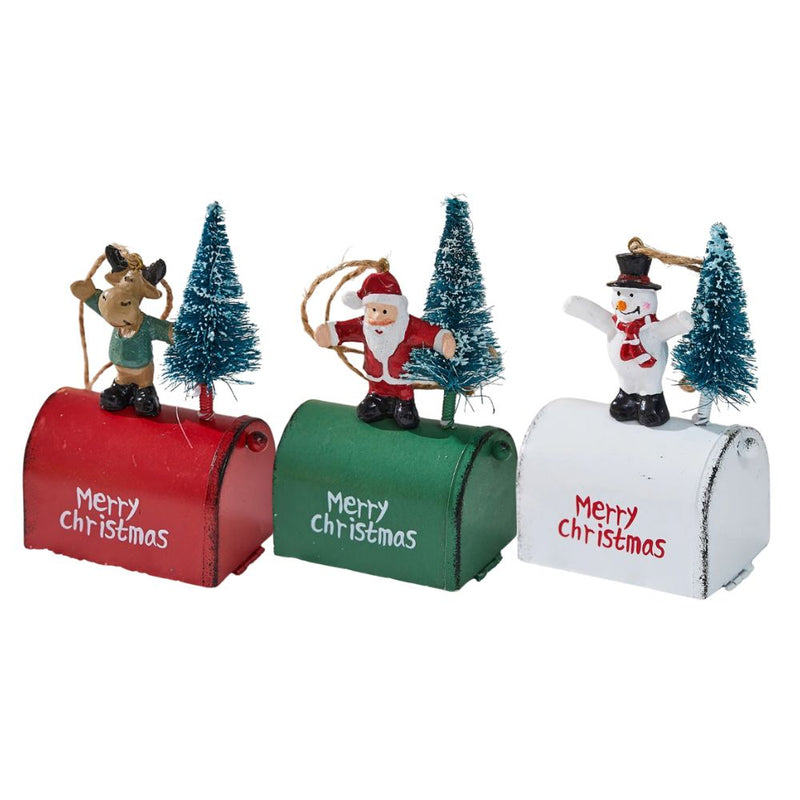 ANYDECO  Christmas Mailbox Tree Pendant Unique Holiday Letters Ornament Decorative Hanging Decor