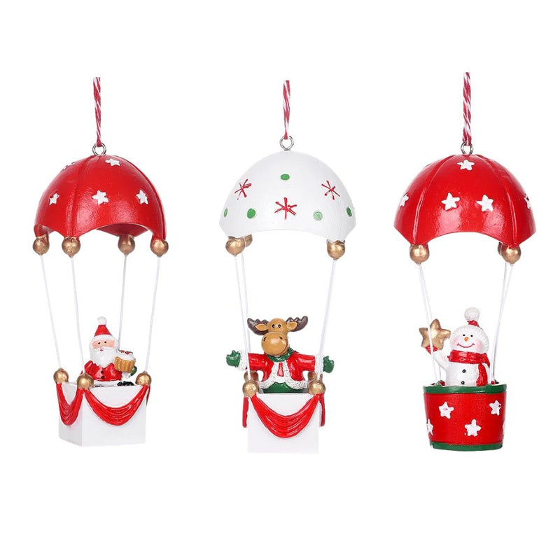 ANYDECO Christmas Mailbox Parachute Themed Ornament Unique Holiday Hanging Decor