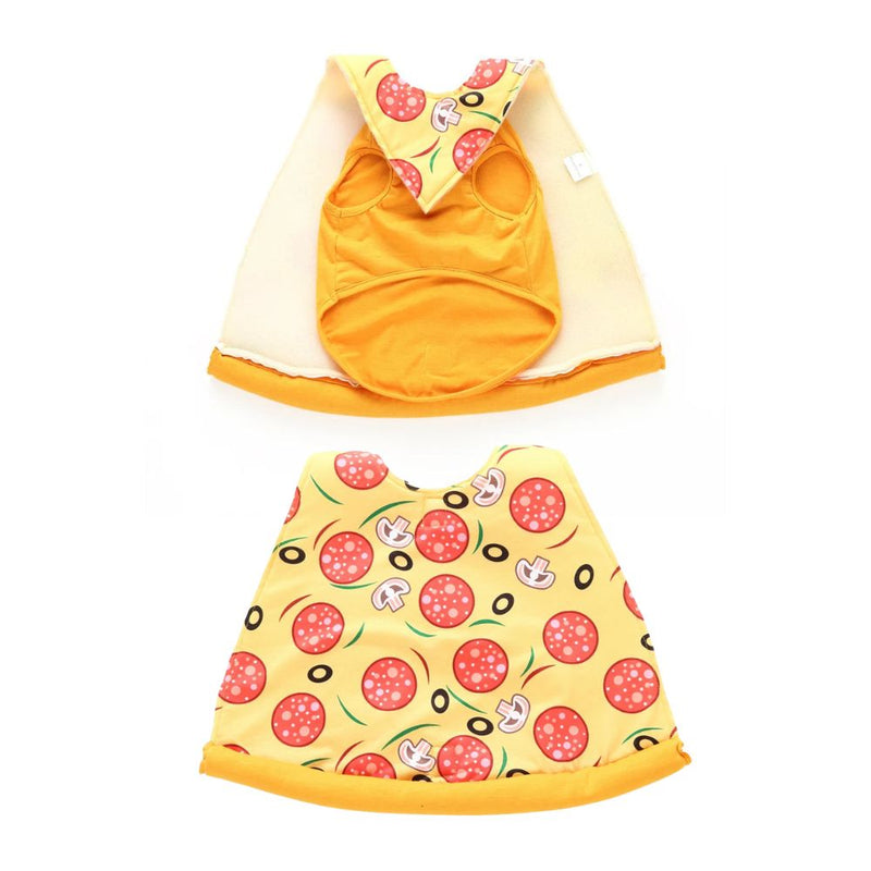 Anypet Pizza Dog Costume –Yellow Orange Holiday Outfit & Fun Accessories