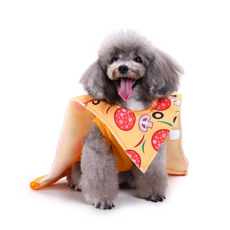Anypet Pizza Dog Costume –Yellow Orange Holiday Outfit & Fun Accessories