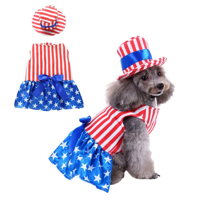 Anypet Dog Costume – American Flag Theme Holiday Outfit & Fun Accessories