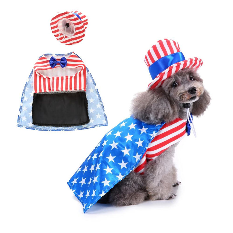 Anypet Dog Costume – American Flag Theme Holiday Outfit & Fun Accessories