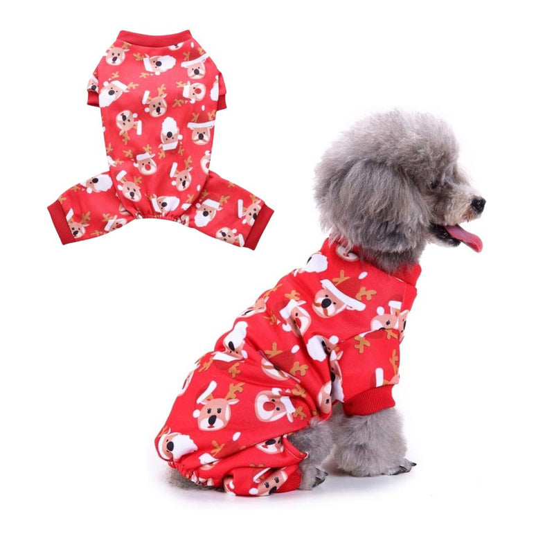 Anypet Dog Costume – Red Santa Claus Print Dog Cat Christmas Shirt with Cape Outfit & Fun Accessories
