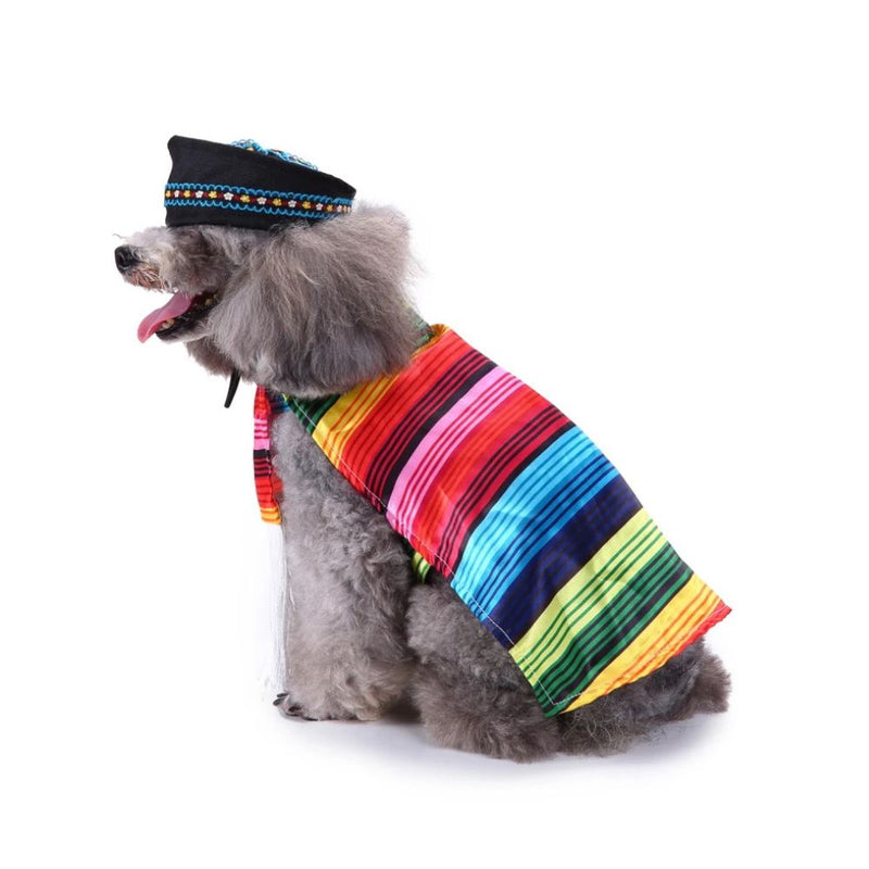 Anypet Dog Costume – Colorful stripes Holiday Outfit & Fun Accessories
