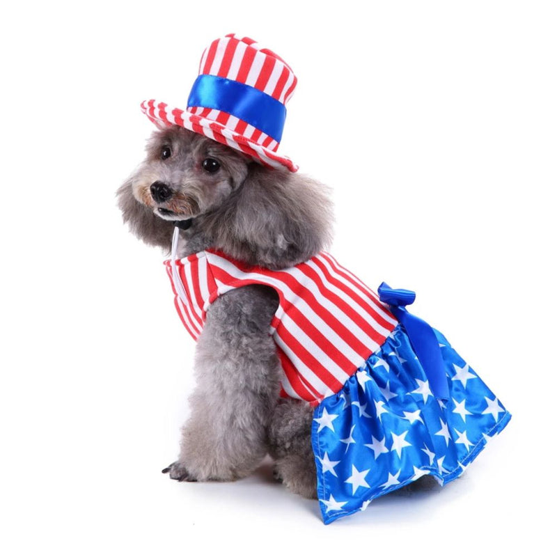 Anypet Dog Costume – American Flag Theme Holiday Outfit & Fun Accessories