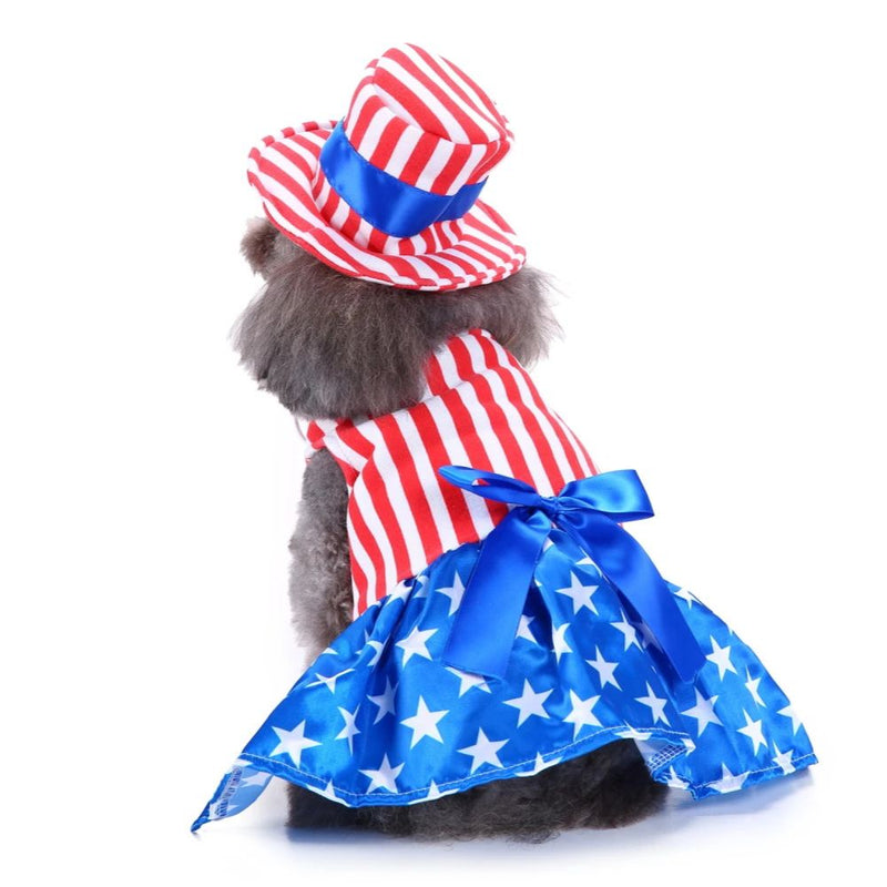 Anypet Dog Costume – American Flag Theme Holiday Outfit & Fun Accessories