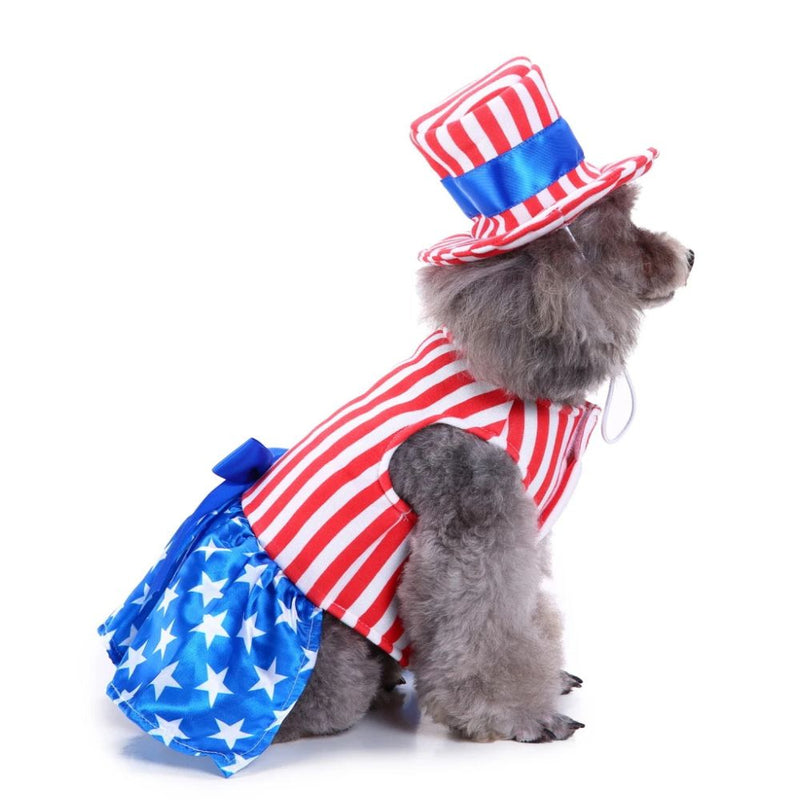 Anypet Dog Costume – American Flag Theme Holiday Outfit & Fun Accessories
