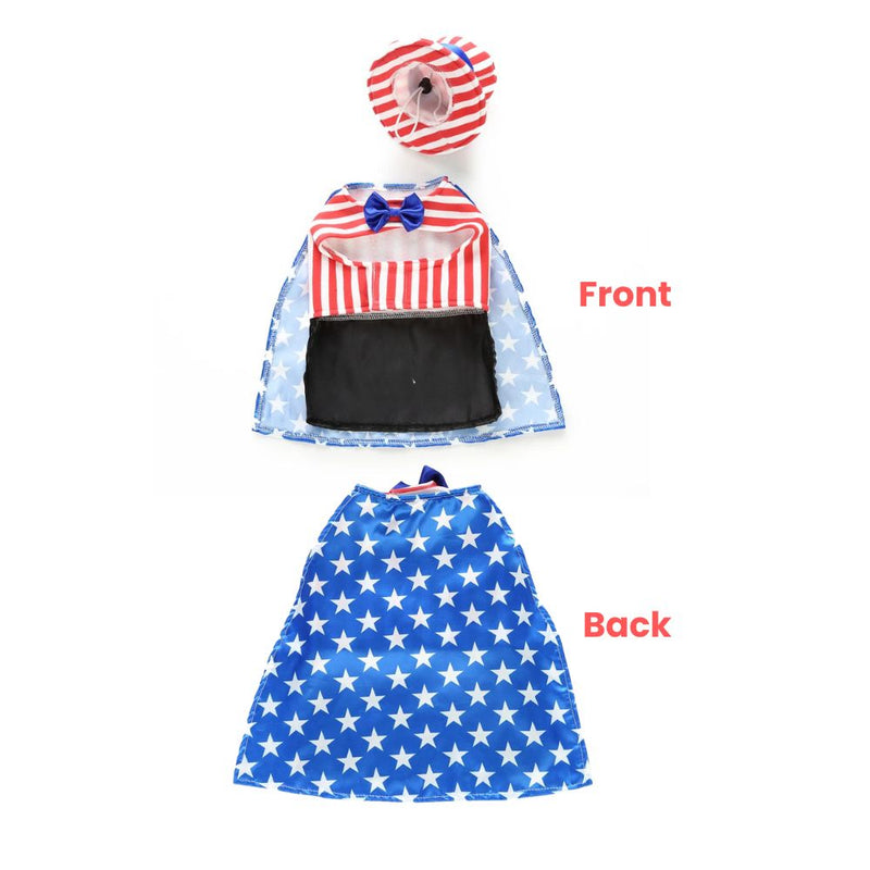 Anypet Dog Costume – American Flag Theme Holiday Outfit & Fun Accessories