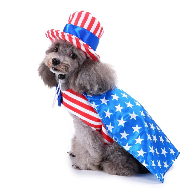 Anypet Dog Costume – American Flag Theme Holiday Outfit & Fun Accessories