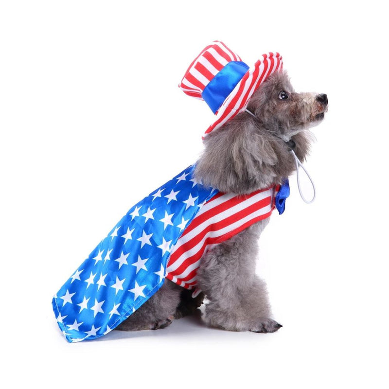 Anypet Dog Costume – American Flag Theme Holiday Outfit & Fun Accessories