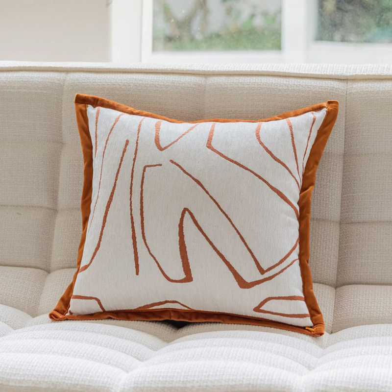 Anypillow Pillowcase White With Orange Abstract Line Print Decorative Cushion Cover