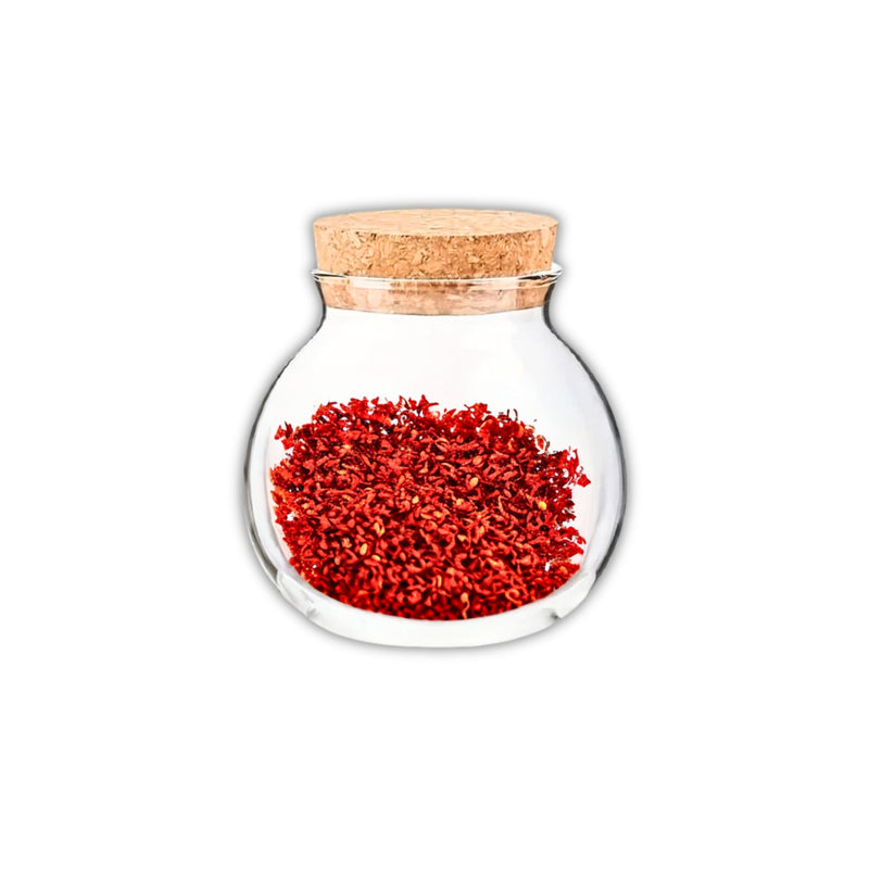 Anygleam Condiments Container Round Glass Jar Storage with Cork Lid Kitchen Organizer