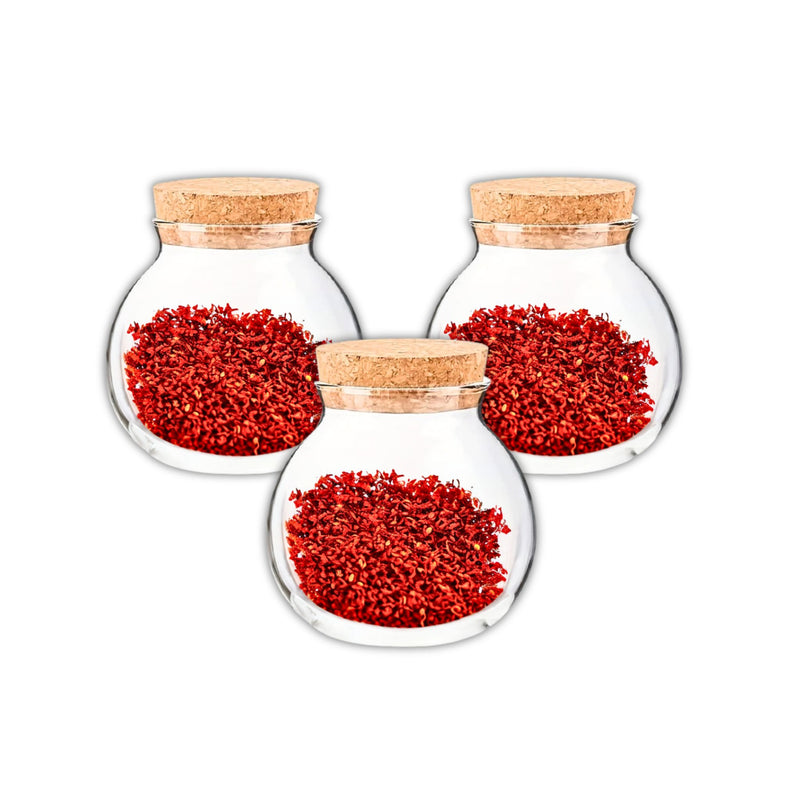 Anygleam Condiments Container Round Glass Jar Storage with Cork Lid Kitchen Organizer