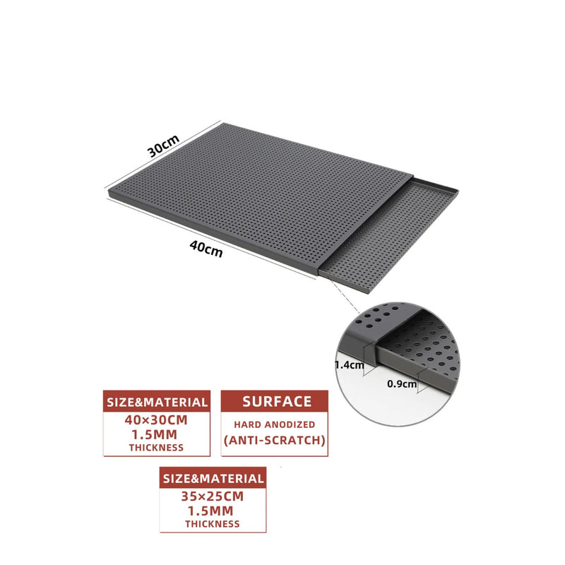 ANYGLEAM Baking Tray Black Rectangular Perforated Oven Pastry Sheet Pan With Hole