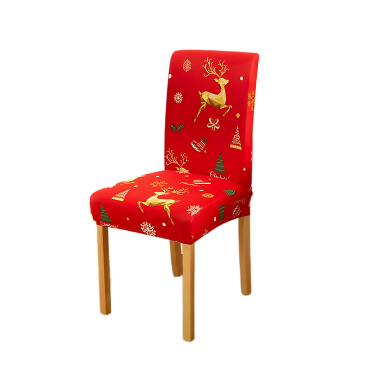 Anyseat Chair Cover Red Mix Christmas Print Elastic Slipcover Dining Decor
