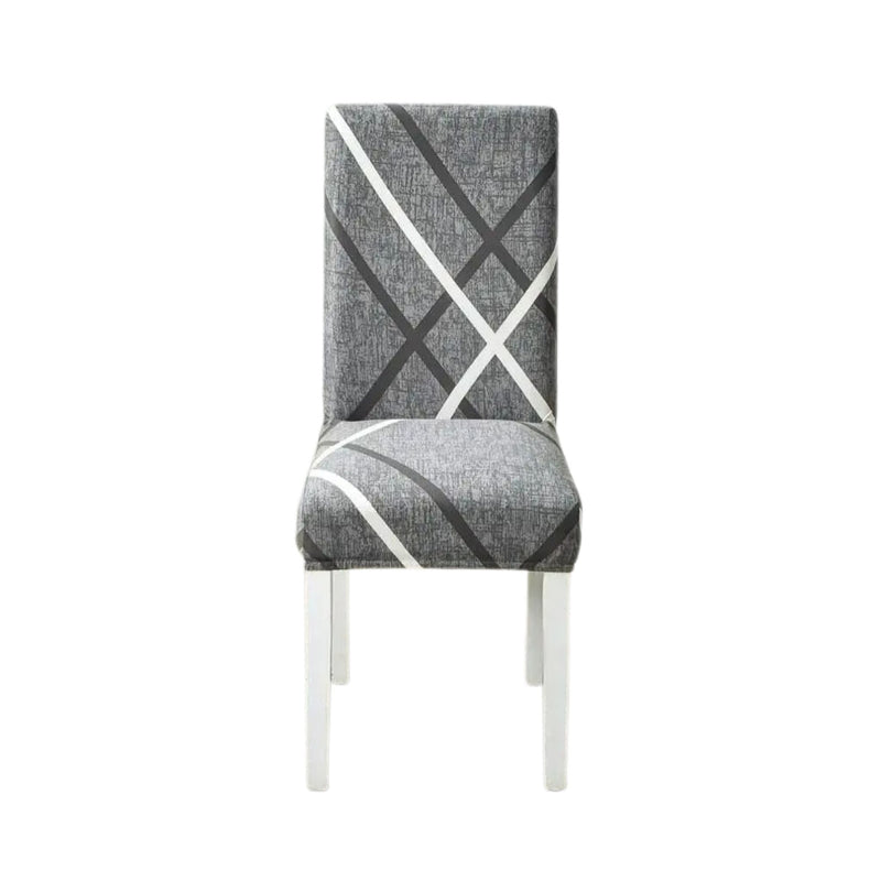 Anyseat Chair Cover Gray Cross Hatch Design Elastic Slipcover Dining Decor