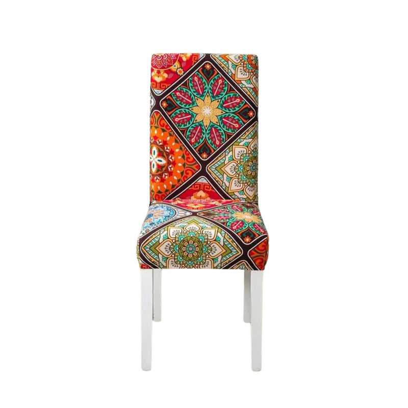 Anyseat Chair Cover Multicolor Floral Bohemian Style Elastic Slipcover Dining Decor