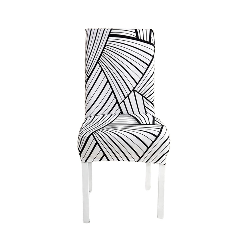 Anyseat Chair Cover White With 3D Stripe Pattern Elastic Slipcover Dining Decor