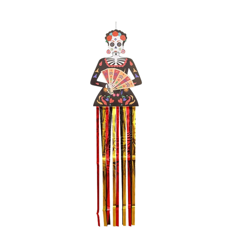ANYDECO Halloween Skeleton Hanging Decoration with Colorful Tassels
