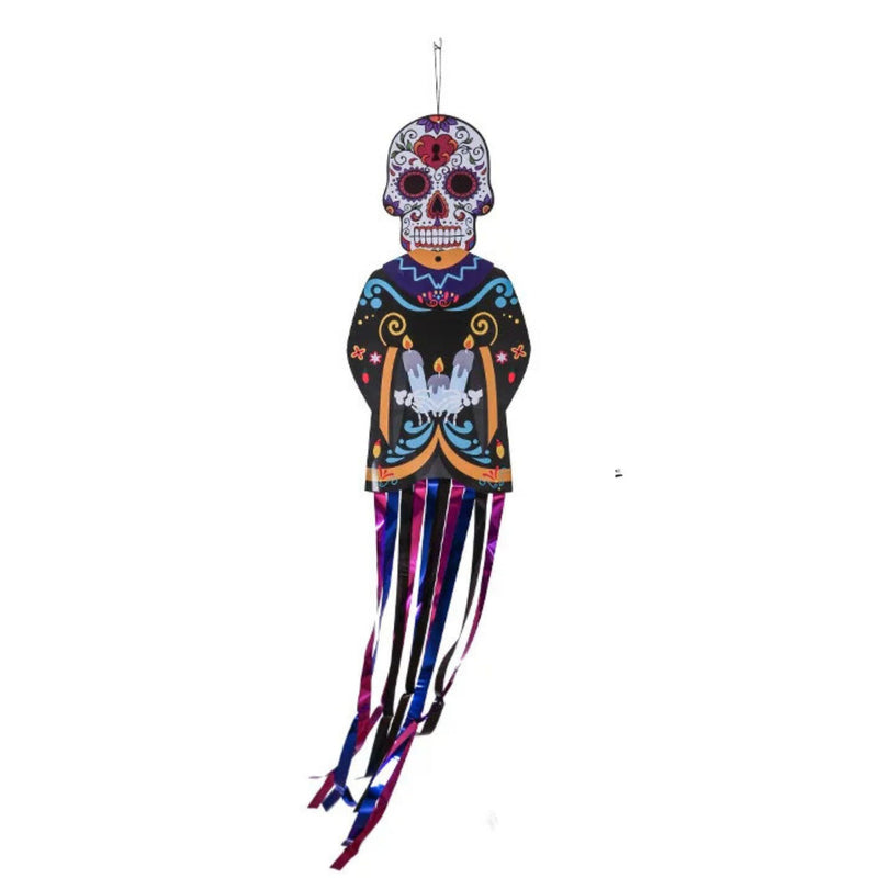 ANYDECO Halloween Skeleton Hanging Decoration with Colorful Tassels