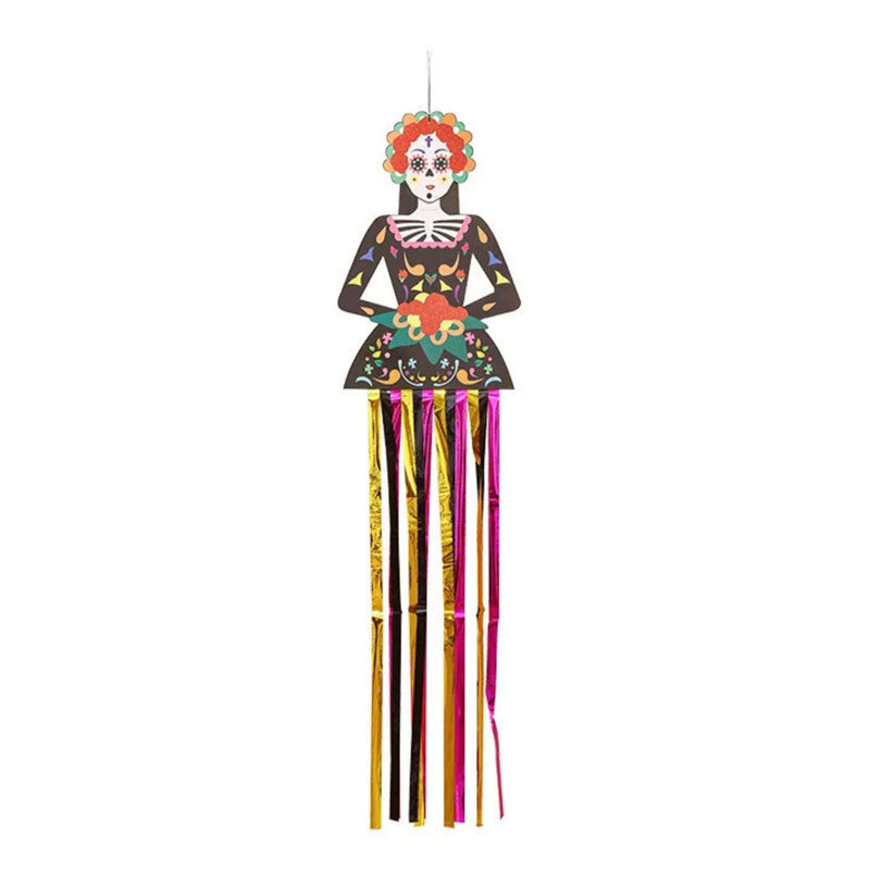 ANYDECO Halloween Skeleton Hanging Decoration with Colorful Tassels