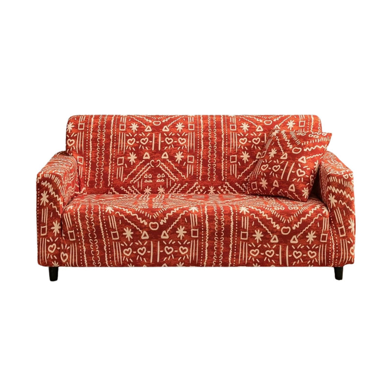 Anyseat Sofa Cover Red Printed Christmas Design Non Slip Stretchable Slipcover