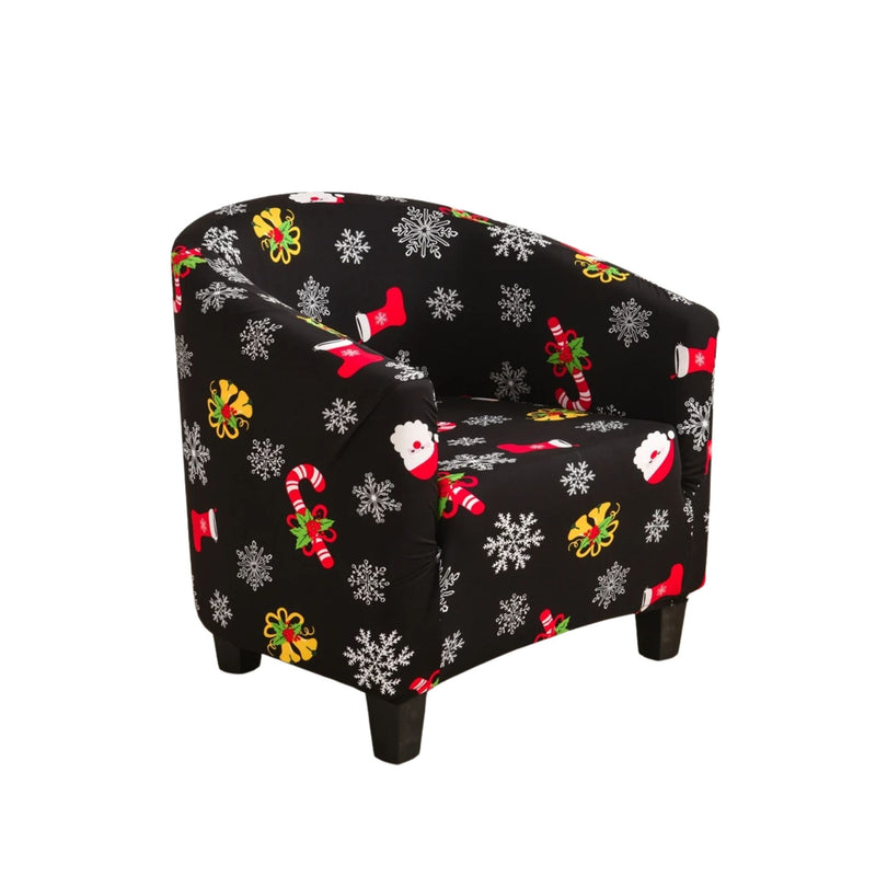 Anyseat Chair Cover Black Christmas Design Dust Proof Tub Slipcover Home Decor