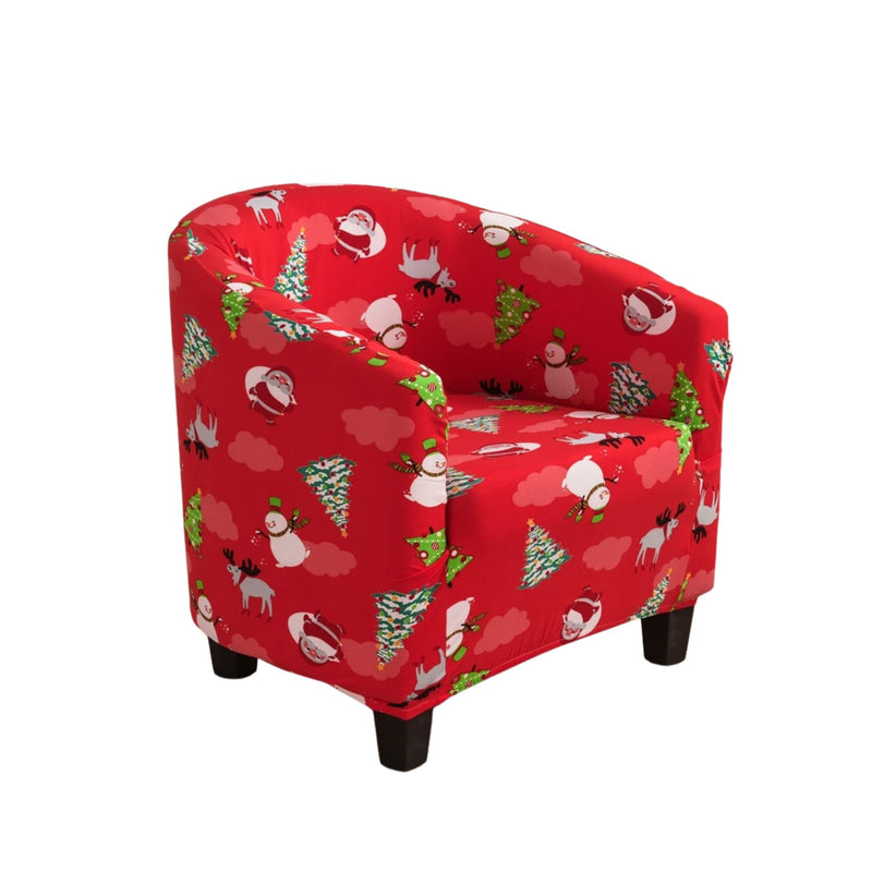 Anyseat  Chair Cover Red Christmas Design Dust Proof Tub Slipcover Home Decor